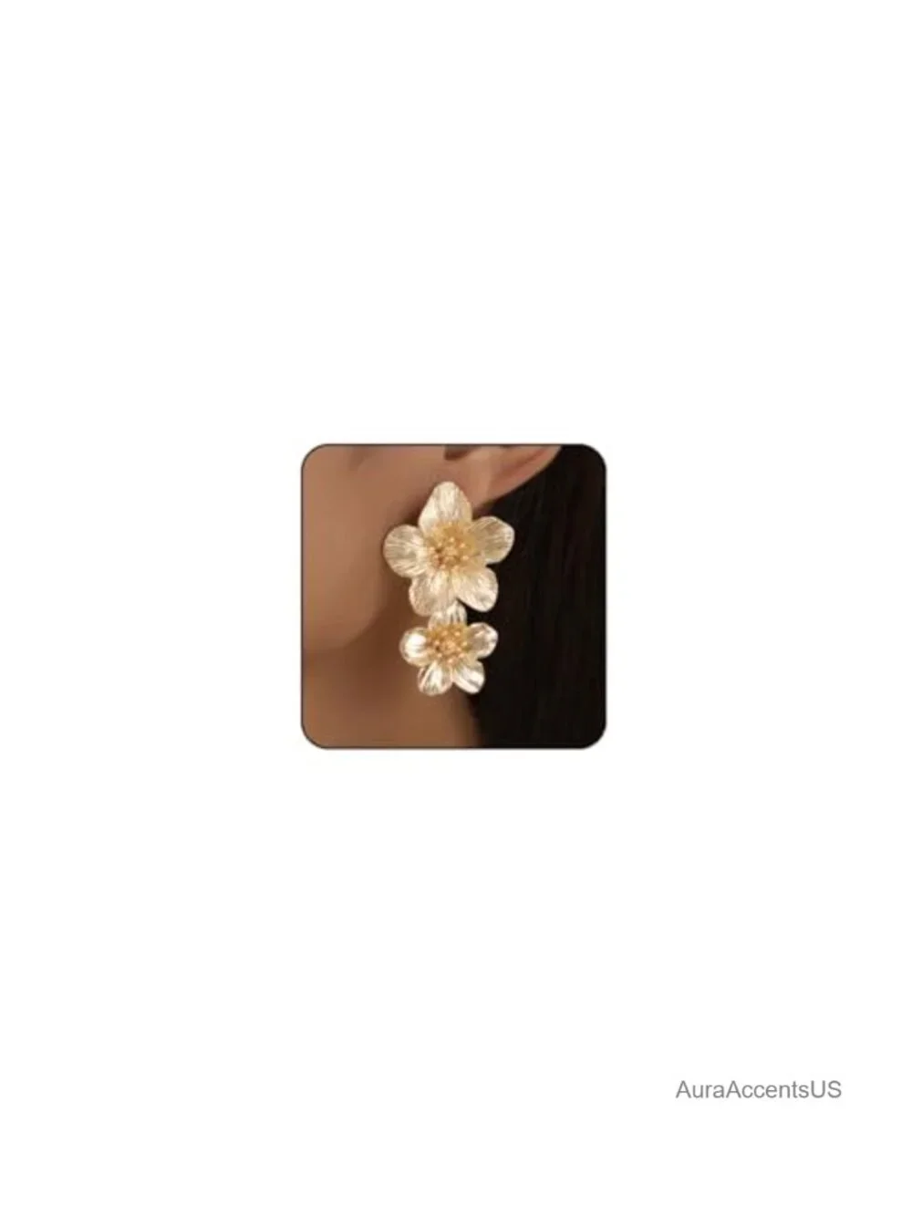 Large Flower Stud Earrings for Women Enamel Alloy Steel Floral Statement Jewelry